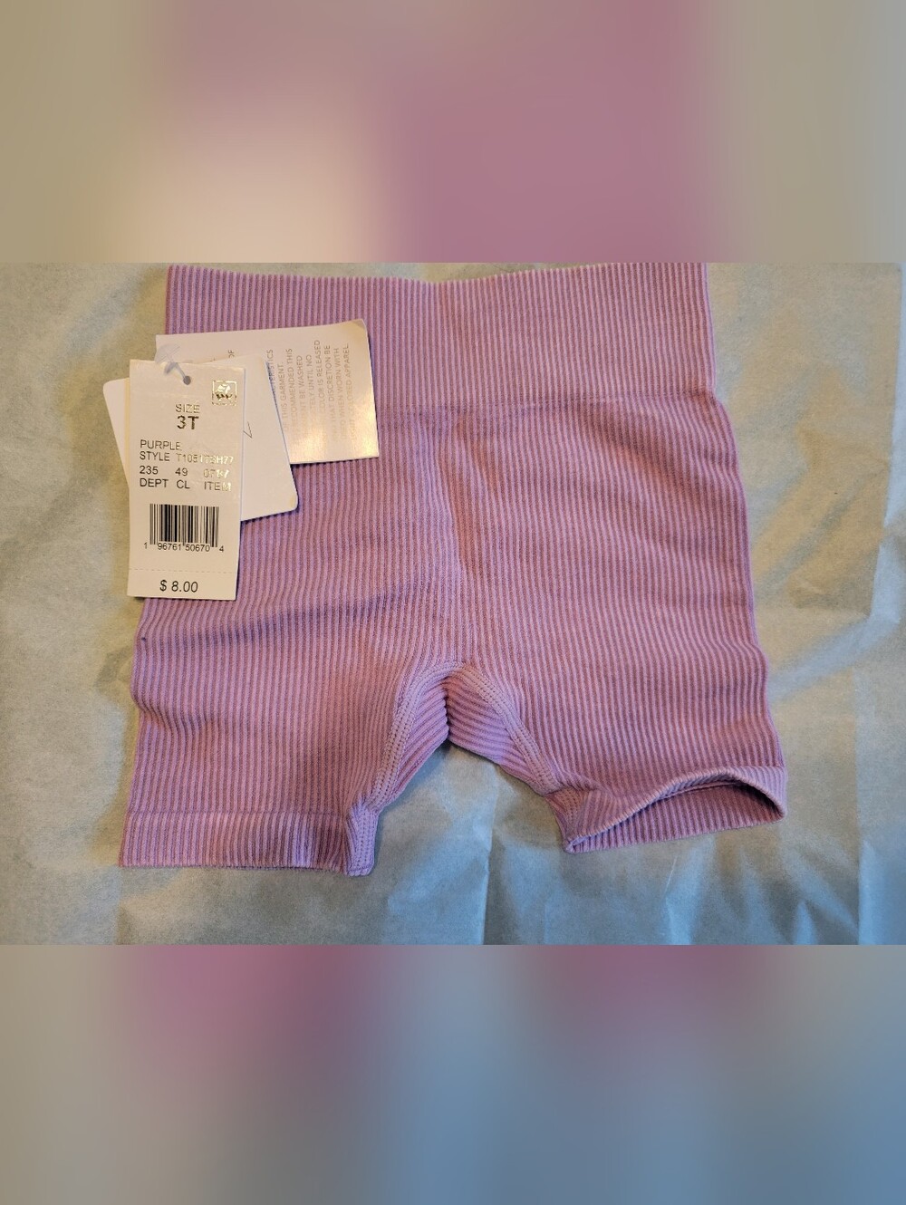 Ribbed Lilac Baby/Toddler Shorts - 3T